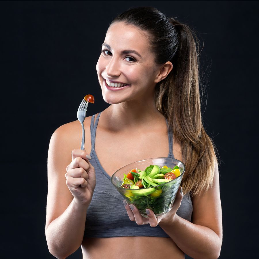 Girl eating health food - Seasonal Diet