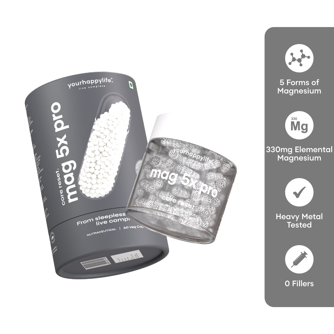 Mag5x Pro | Five Magnesium Complex with Vitamin D3, K2 & Zinc | 330 MG Elemental Magnesium