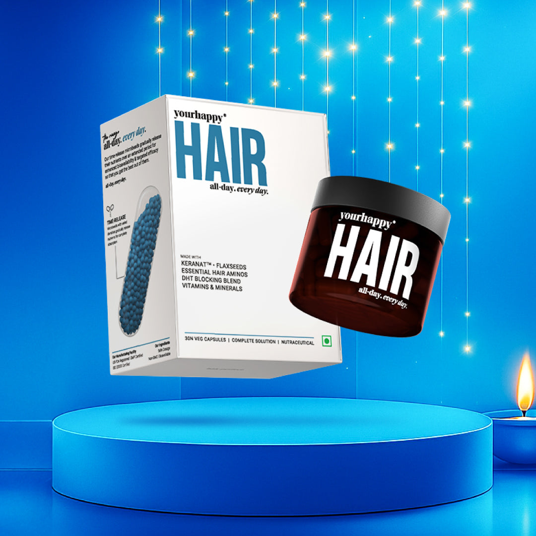 YourHappy Hair with Patented Keranat, Biotin, DHT Blocking Blend and Essential Hair Growth Nutrients