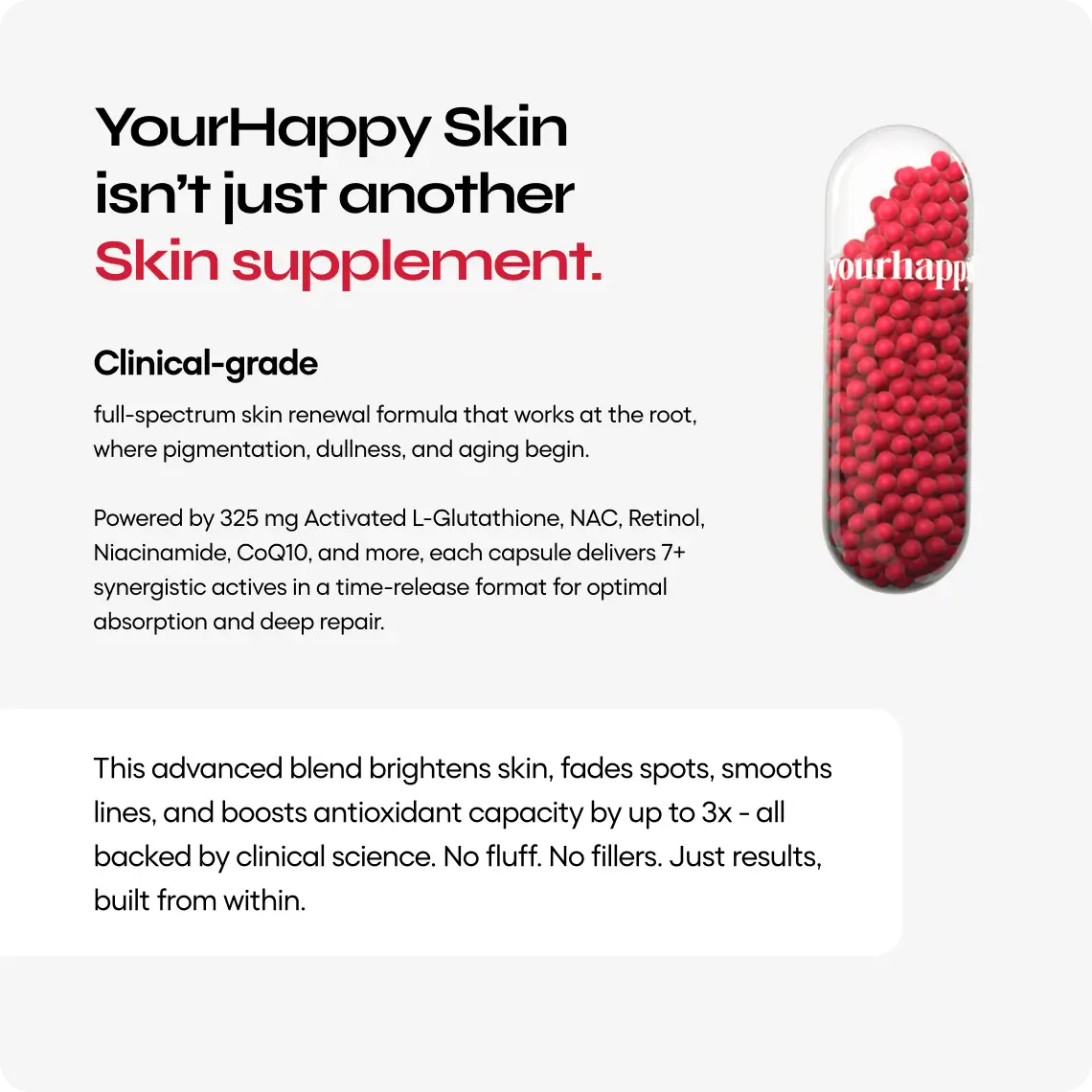 YourHappy Skin with L-Glutathione, Niacinamide, Retinol, Vitamins C & E