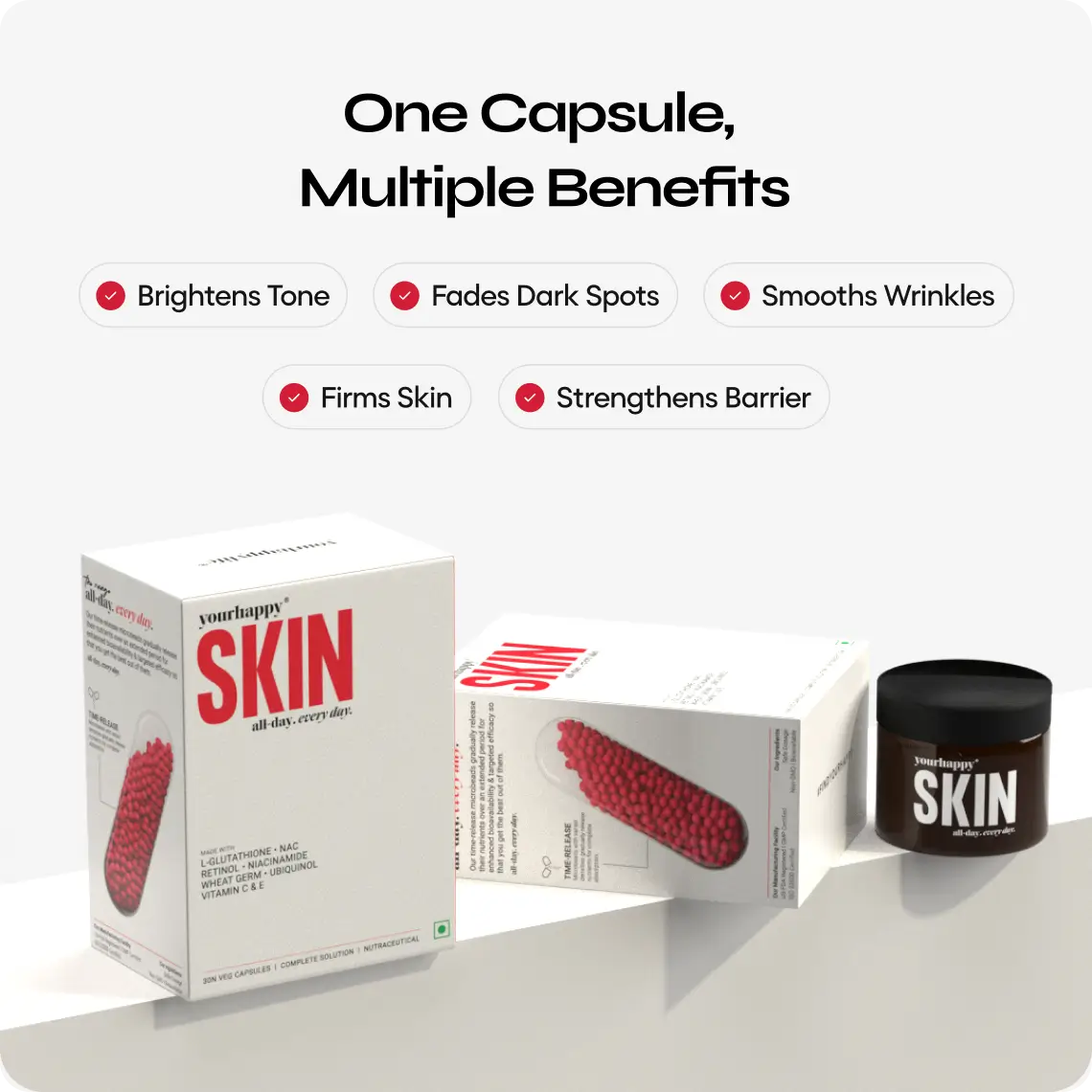 YourHappy Skin with L-Glutathione, Niacinamide, Retinol, Vitamins C & E