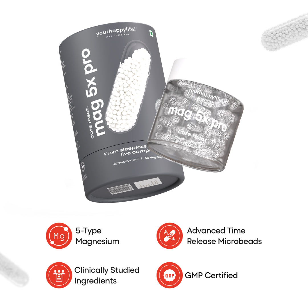 Mag5x Pro | Five Magnesium Complex with Vitamin D3, K2 & Zinc | 330 MG Elemental Magnesium