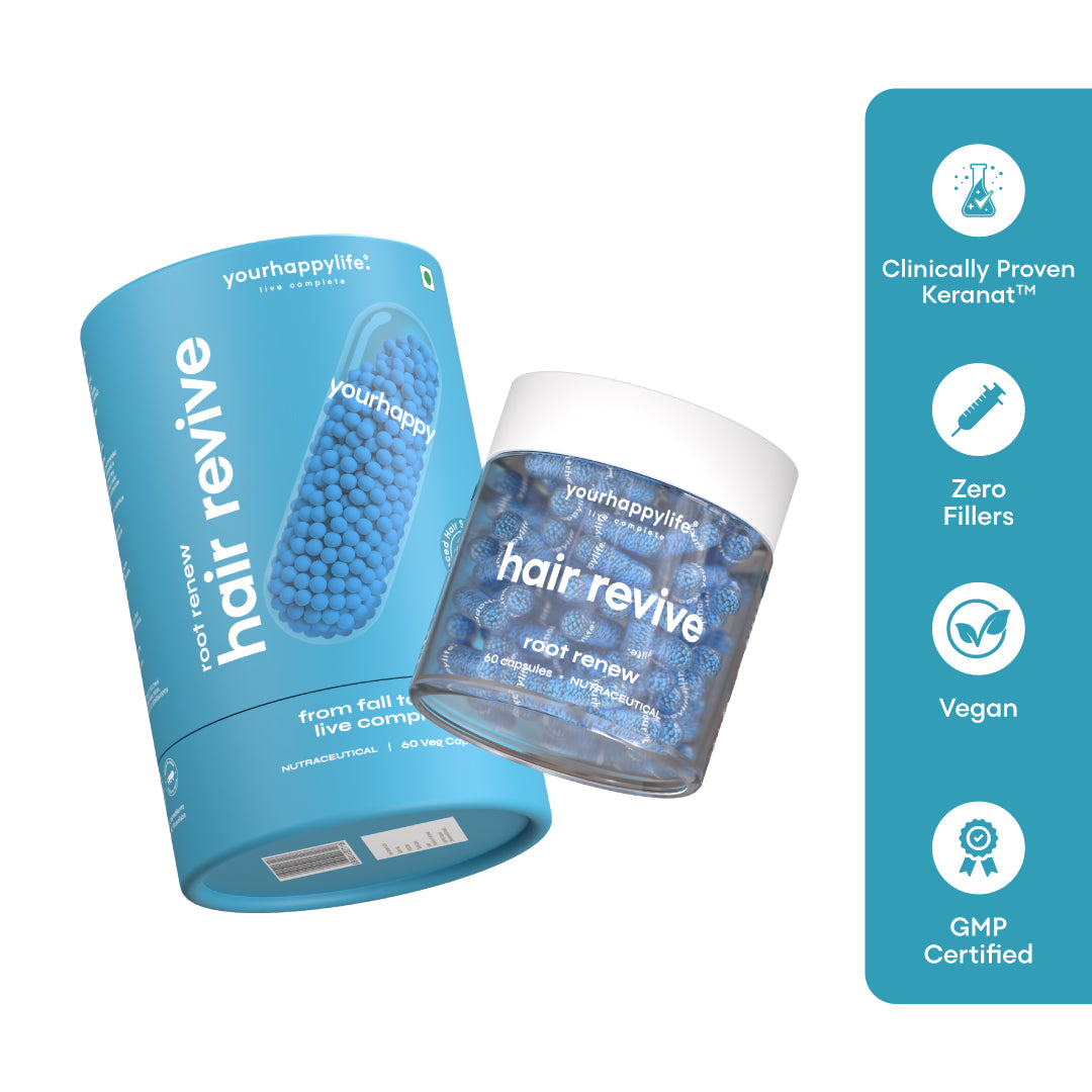 YourHappy Hair with Patented Keranat, Biotin, DHT Blocking Blend and Essential Hair Growth Nutrients