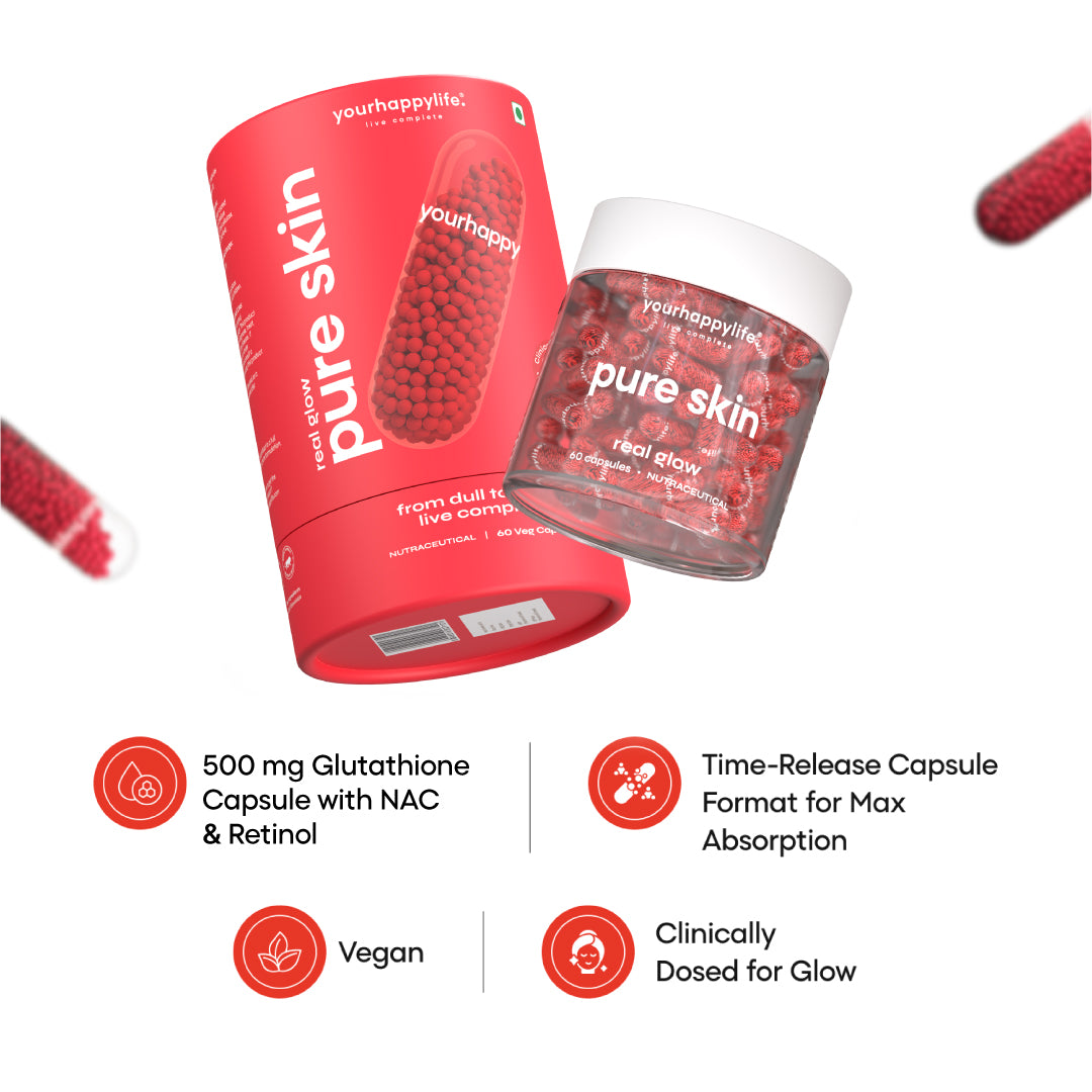 YourHappy Skin with L-Glutathione, Niacinamide, Retinol, Vitamins C & E