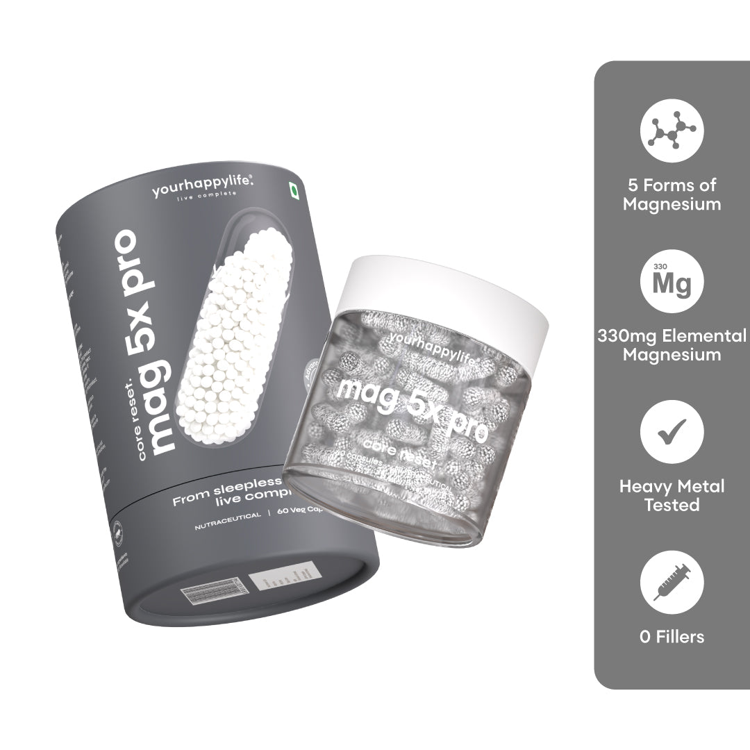 Mag5x Pro | Five Magnesium Complex with Vitamin D3, K2 & Zinc | 330 MG Elemental Magnesium