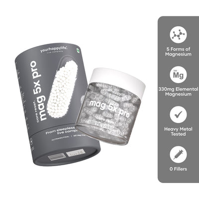 Mag5x Pro | Five Magnesium Complex with Vitamin D3, K2 & Zinc | 330 MG Elemental Magnesium