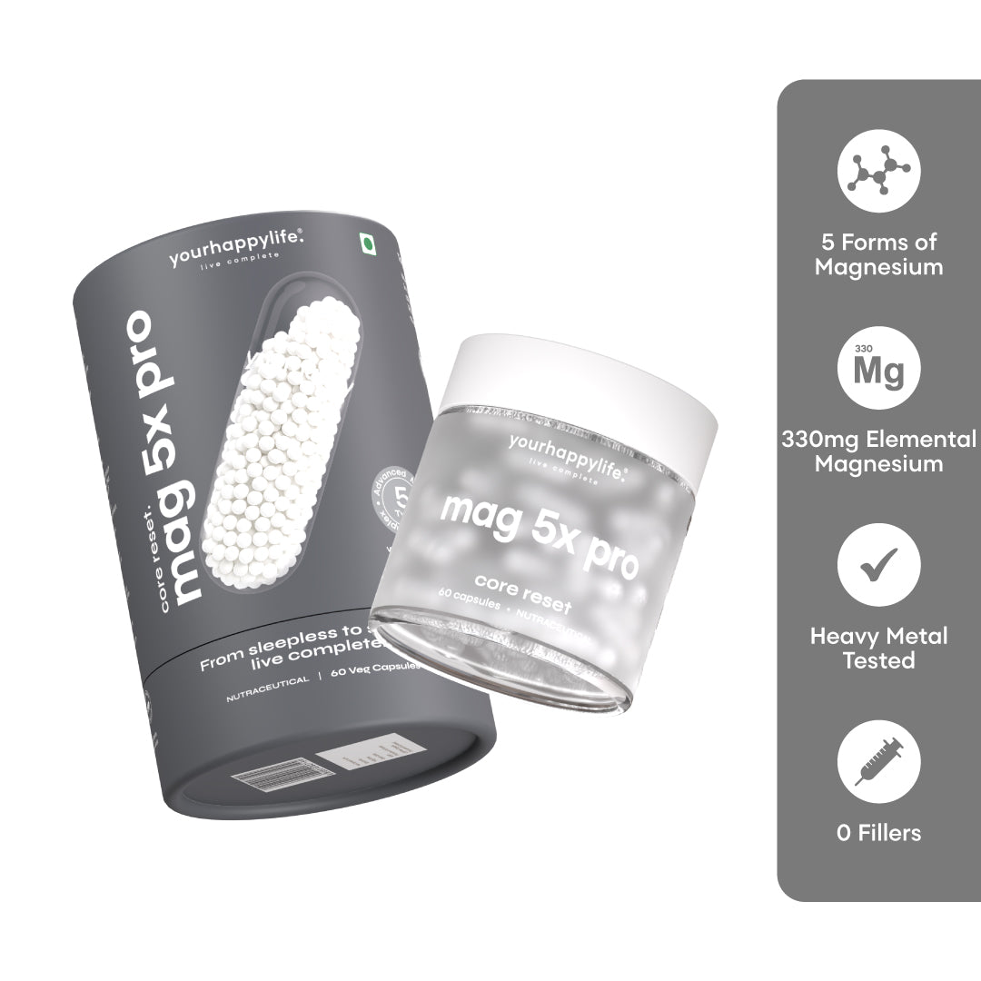 Mag5x Pro | Five Magnesium Complex with Vitamin D3, K2 & Zinc | 330 MG Elemental Magnesium