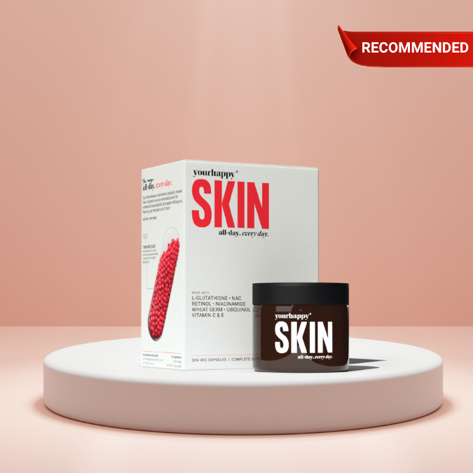 Top 10 Herbal Skin Care Capsules In India YourHappy Skin with L-Glutathione, Niacinamide, Retinol, Vitamins C & E