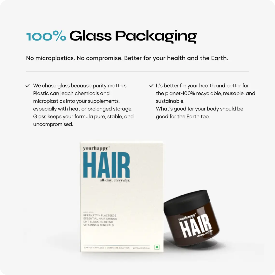 YourHappy Hair with Patented Keranat, Biotin, DHT Blocking Blend and Essential Hair Growth Nutrients