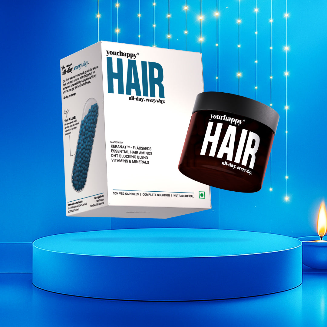 YourHappy Hair with Patented Keranat, Biotin, DHT Blocking Blend and Essential Hair Growth Nutrients