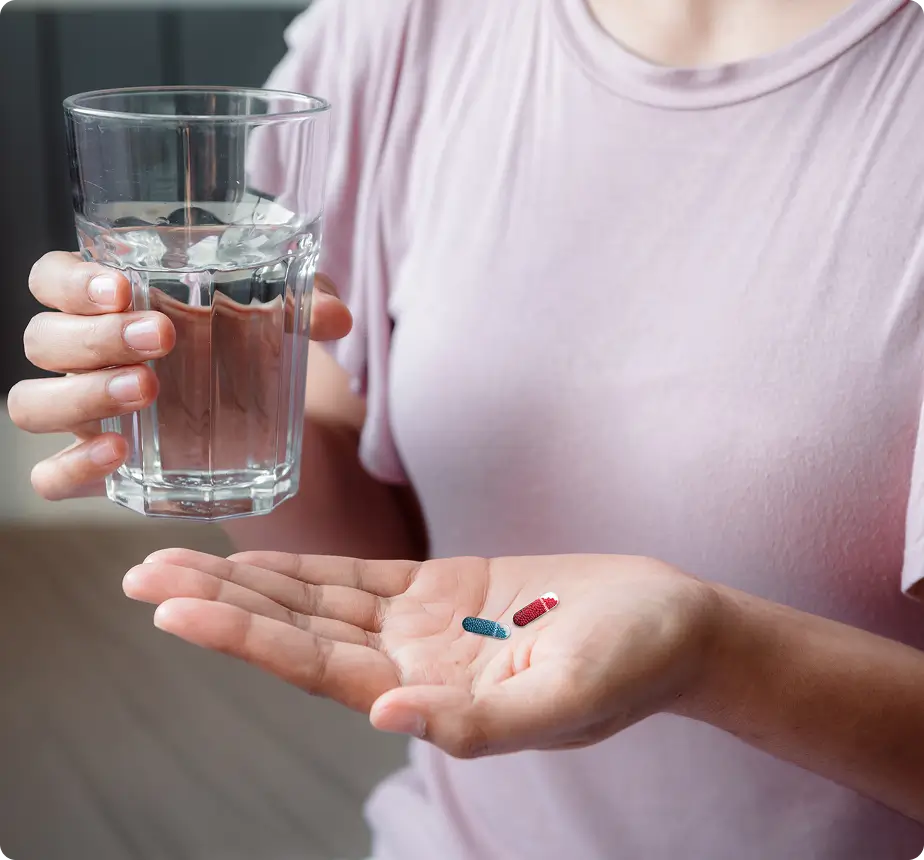 <p>Morning: 1 Skin Capsule + 1 Hair Capsule after breakfast</p>